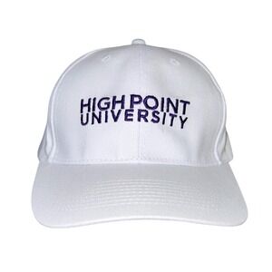 High Point University HPU Panthers Baseball Cap Hat White Purple Adjustable Mens